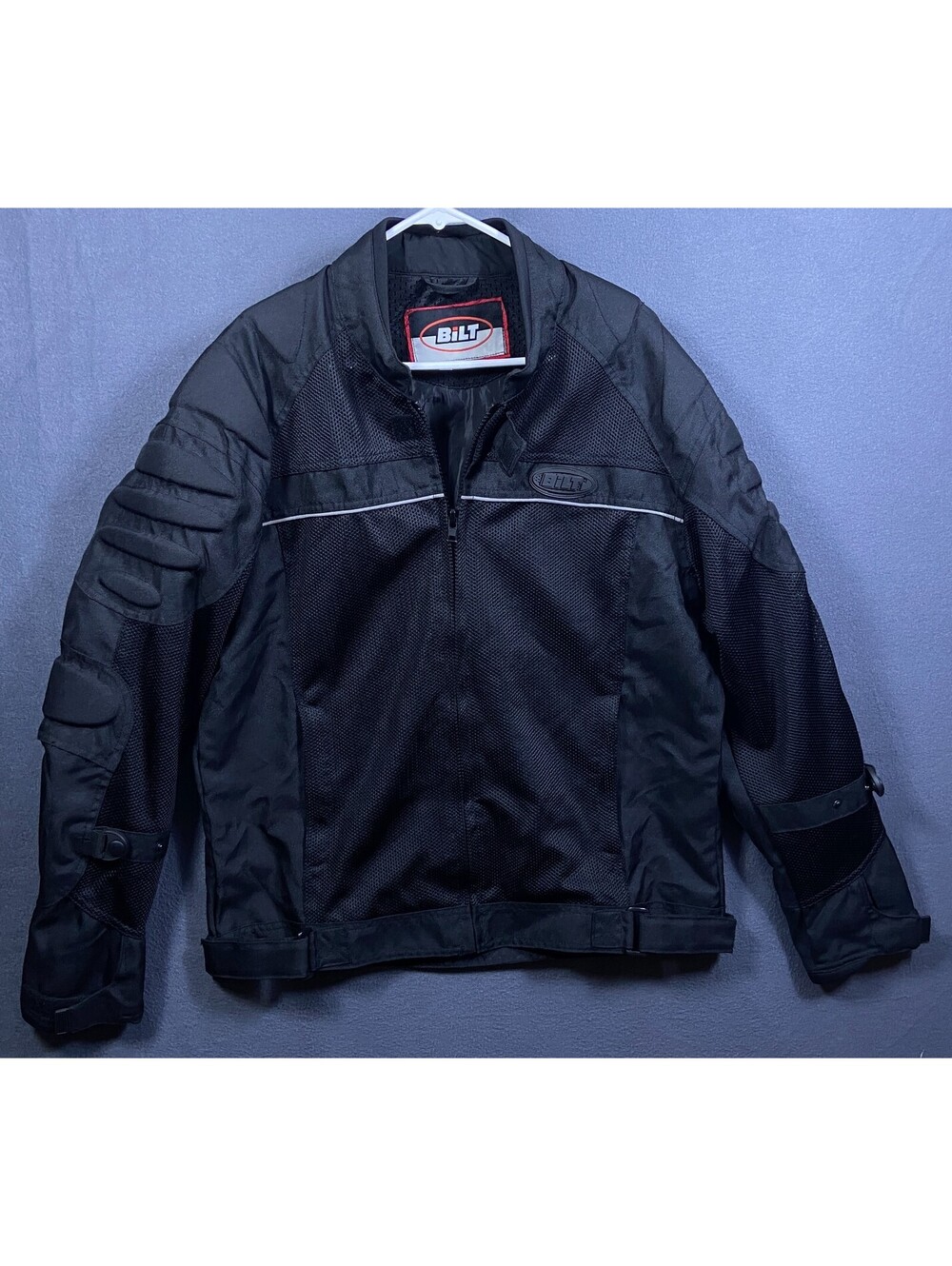 Bilt Jacket Mens Large Tall Motorcycle Racing Perforated Vented Padded BLM3 EUC!